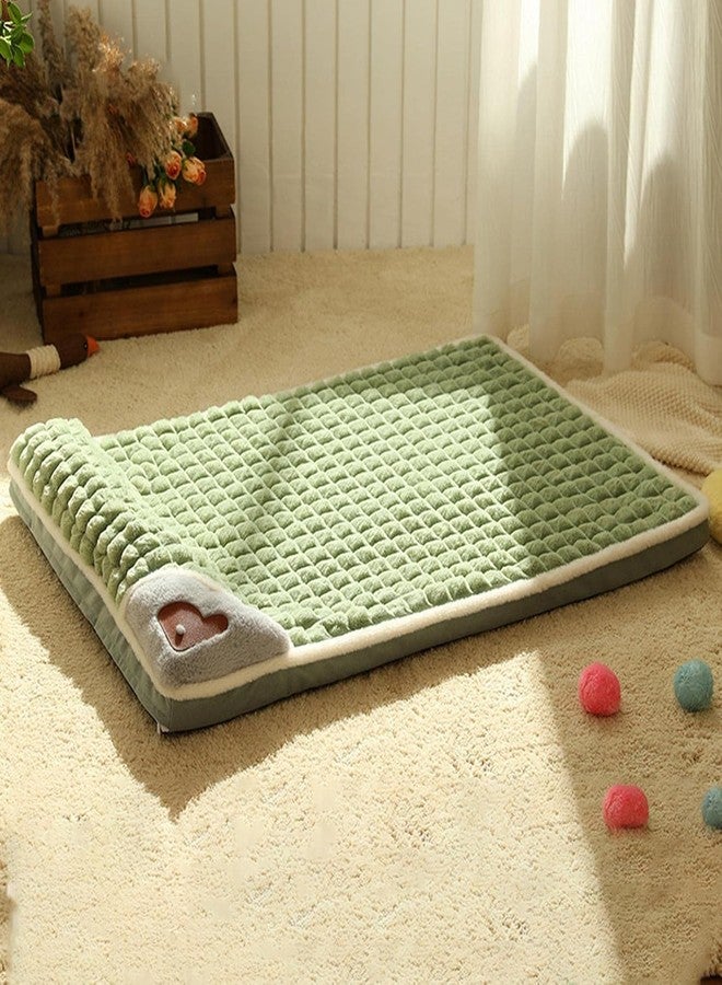 SEVIA Pet Bed Mat Dog Sleeping Pad with Pillow Puppy Crate Small Animals Pet Supplies | Dog Supplies | Beds Washable Soft Pet Deep Sleeping Bed Cat Dog Sleeping Pad - Image 1
